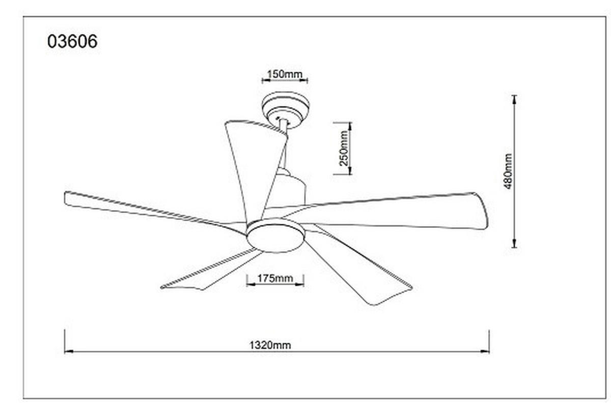PLAFONSKI VENTILATOR  MODESTO  - bela/tamnobraon, Osnovno, metal/plastika (132/48cm)