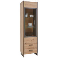 VITRINE  in Eiche Artisan  - Eiche Artisan/Grau, Design, Glas/Holzwerkstoff (57/205/41cm) - Hom`in