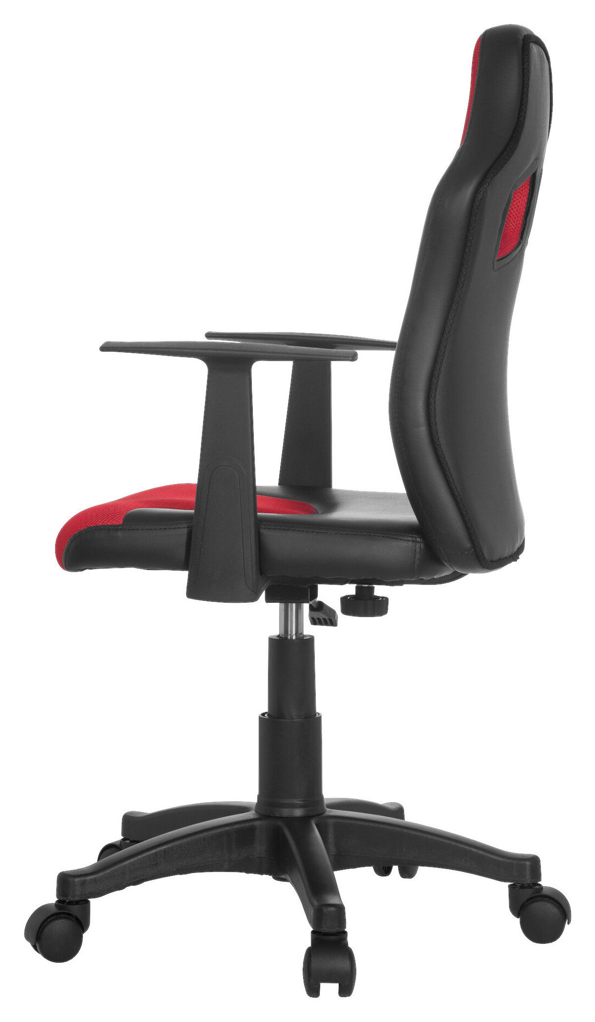JUGENDDREHSTUHL Rot, Schwarz  - Rot/Schwarz, Basics, Kunststoff (54/90-100/48cm) - MID.YOU