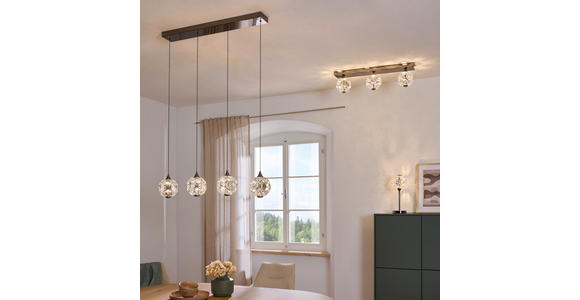 LED-HÄNGELEUCHTE 93/15/150 cm  - Chromfarben, Trend, Glas/Metall (93/15/150cm) - Ambiente
