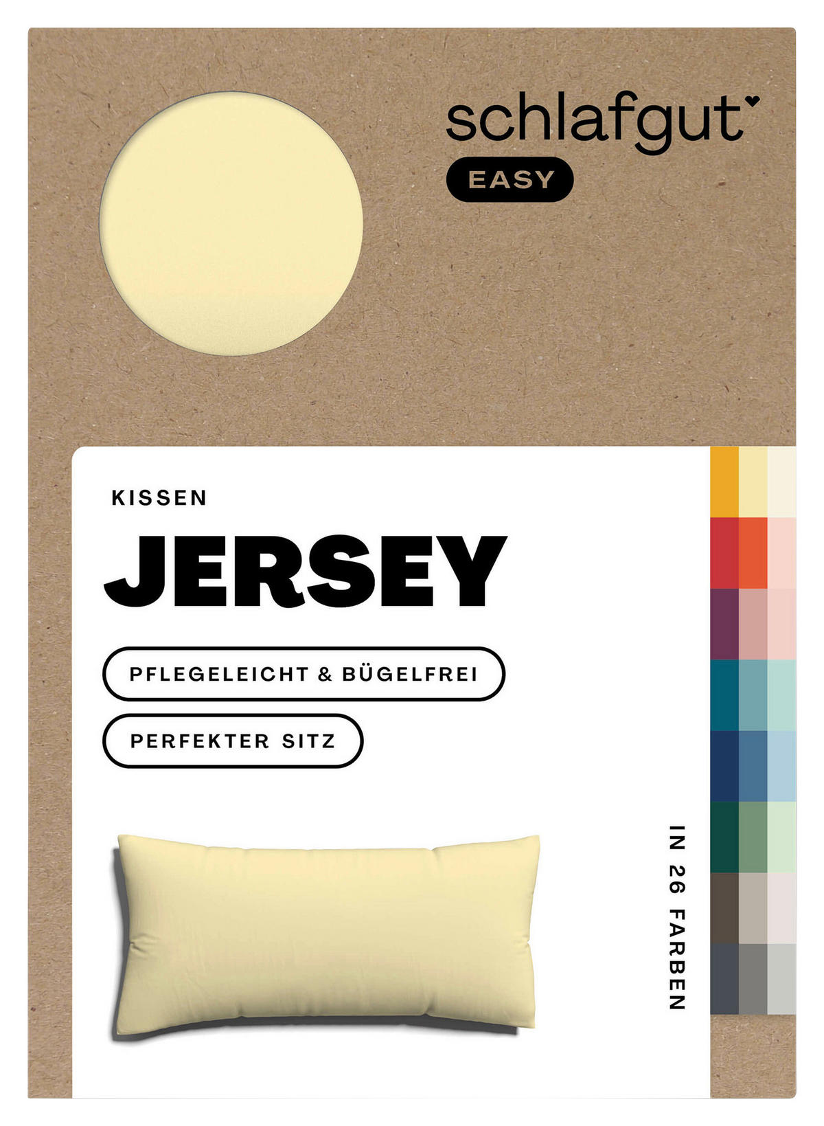 KOPFKISSENBEZUG EASY JERSEY 40/80 cm  - Gelb, Basics, Textil (40/80cm) - Schlafgut