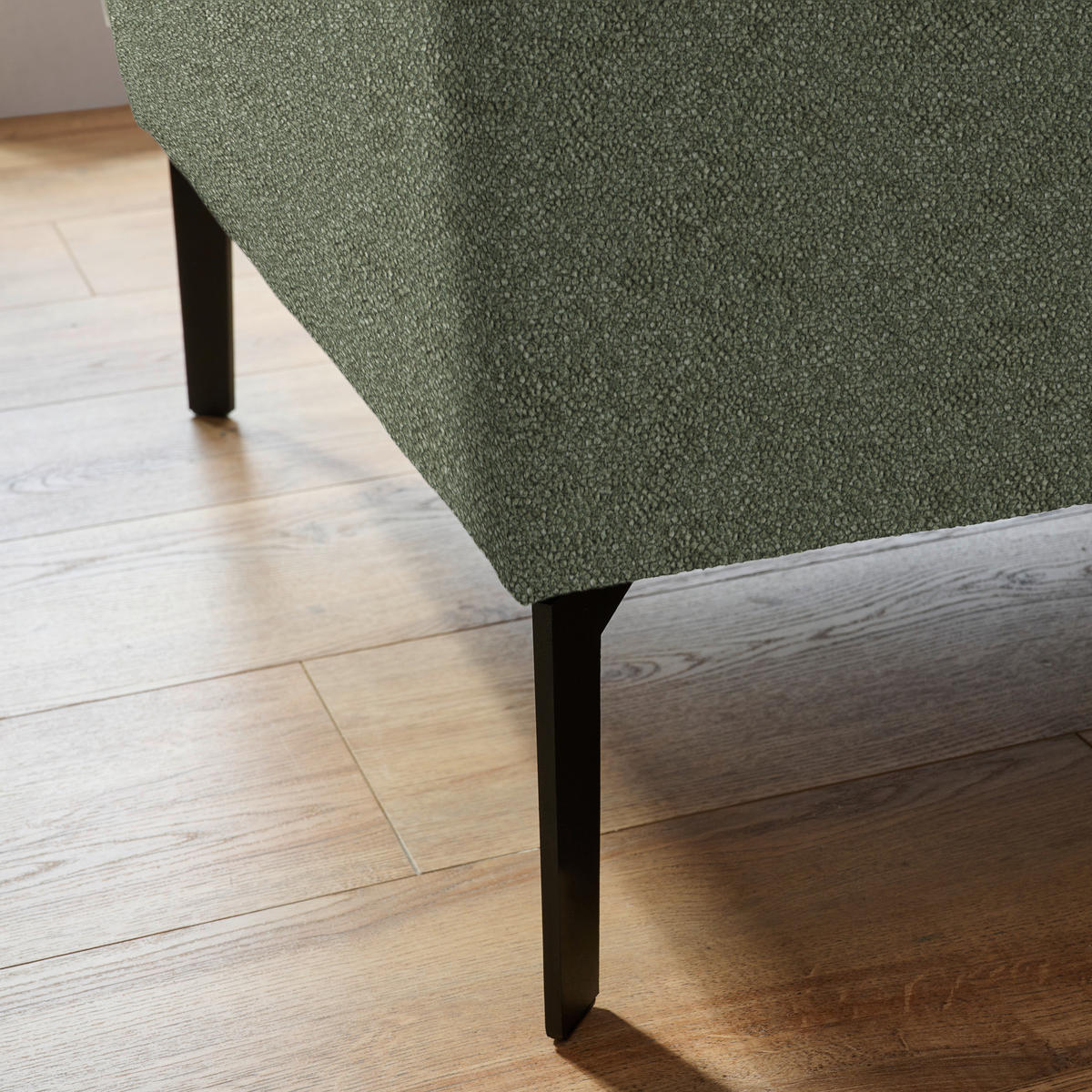 ECKSOFA in Mikrofaser Grün  273/203 cm  - Schwarz/Grün, Design, Textil/Metall (273/203cm) - Johann Jakob