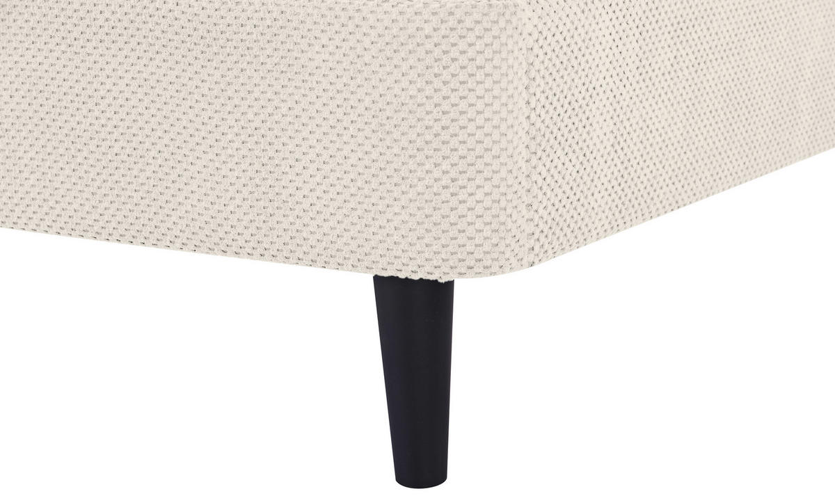 ČALÚNENÁ POSTEĽ, 180/200 cm, krémová - čierna/prírodná farba, Modern, drevo/textil (180/200cm) - Livetastic
