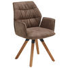 ARMLEHNSTUHL  in Mikrofaser  - Eichefarben/Graubraun, Design, Holz/Textil (60/90/64cm) - Valdera