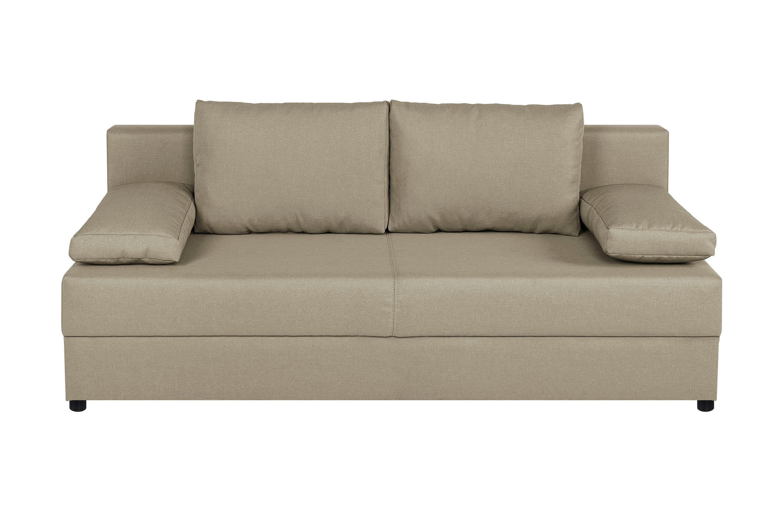 SCHLAFSOFA Beige  - Beige/Schwarz, Design, Kunststoff/Textil (190/80/75cm) - P & B