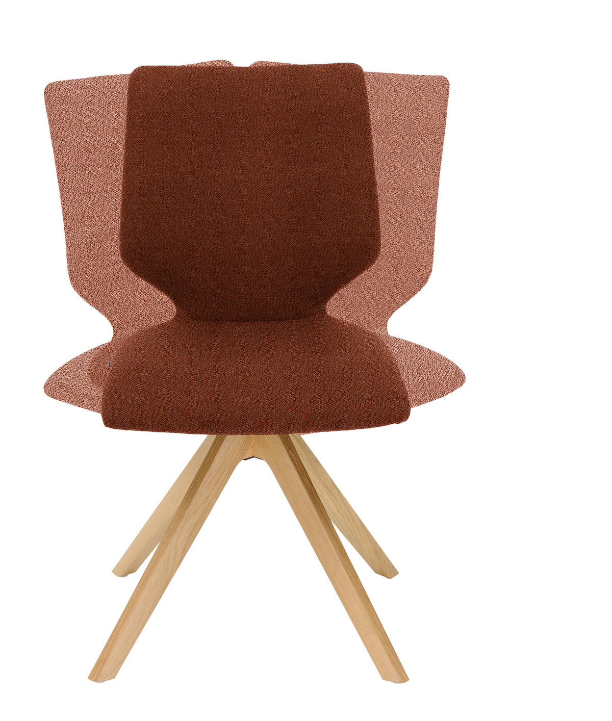 STUHL Struktur  - Eichefarben/Rostfarben, Design, Holz/Textil (50/92/64cm) - Venjakob