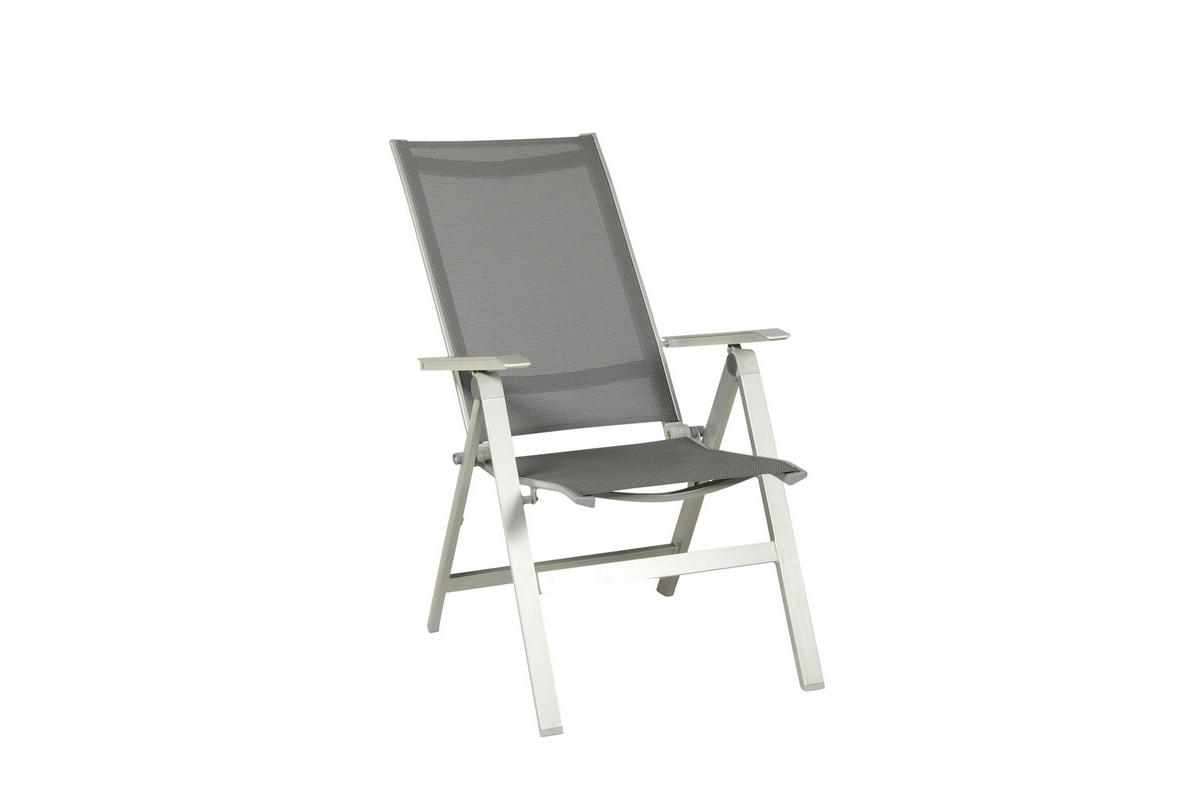 GARTENKLAPPSESSEL Aluminium Graphitfarben, Platinfarben  - Platinfarben/Graphitfarben, Basics, Metall (61/113/67cm) - Acamp