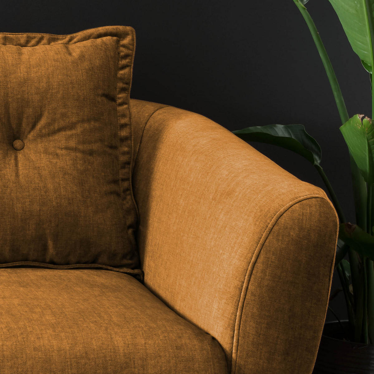 2,5-SITZER in Velours Gelb  - Gelb/Buchefarben, Modern, Holz/Textil (196/94/103cm) - Livetastic