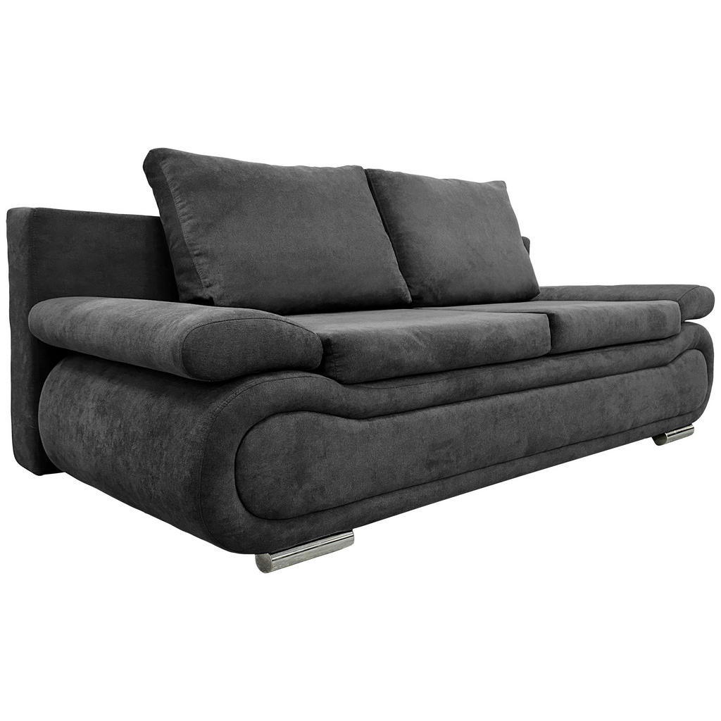 Thumbnail - Venda Schlafsofa, Anthrazit, Textil, 2-Sitzer, Füllung: Hohlfaser, 200x78x90 cm, Wohnzimmer, Sofas & Couches, Schlafsofa...