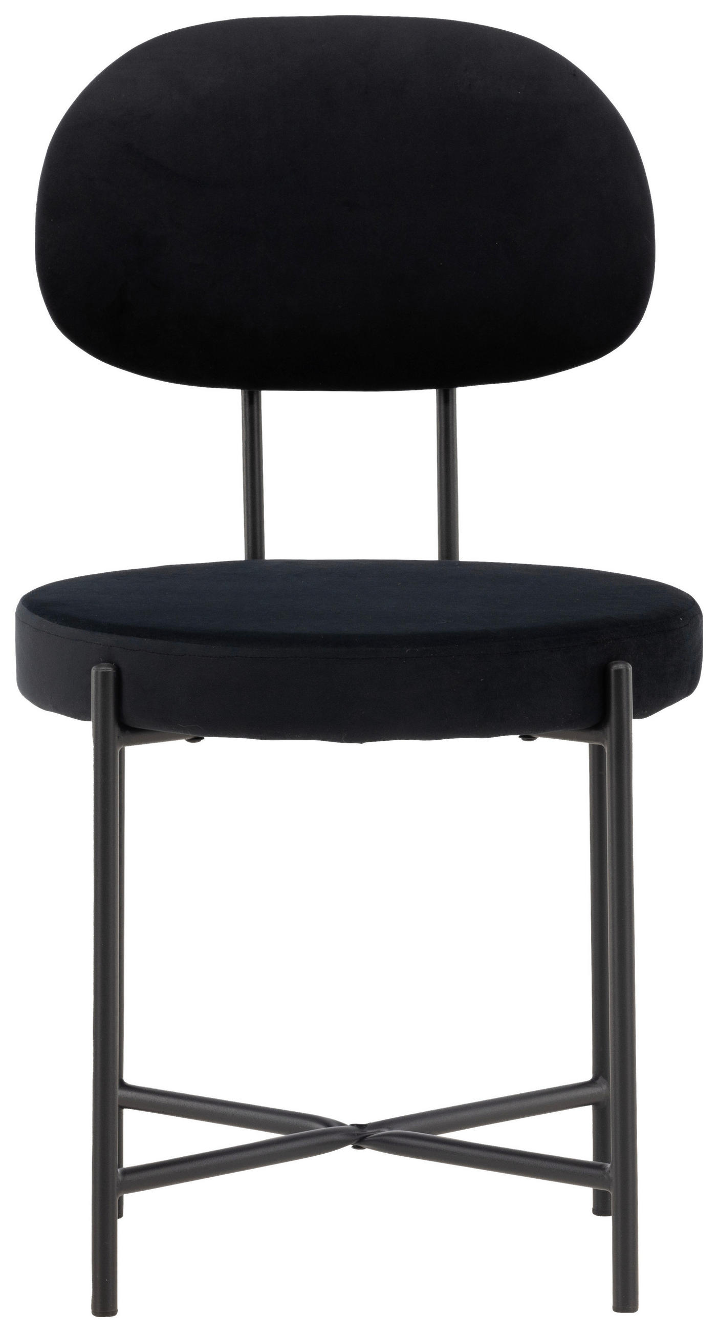 STOL stål sammet  - svart, Design, metall/textil (50/89/60cm) - Niels Andersson