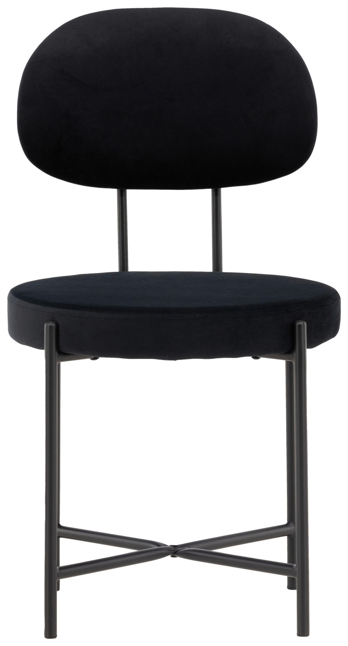 STOL stål sammet  - svart, Design, metall/textil (50/89/60cm) - Niels Andersson