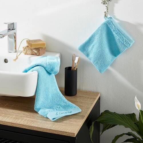 WASCHLAPPEN BONITA Hellblau 4-teilig  - Hellblau, Natur, Textil (16/21cm) - Bio:Vio