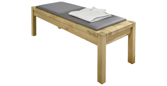 SITZBANK 120/46,3/40 cm  - Eichefarben/Braun, Design, Holz/Textil (120/46,3/40cm) - Dieter Knoll