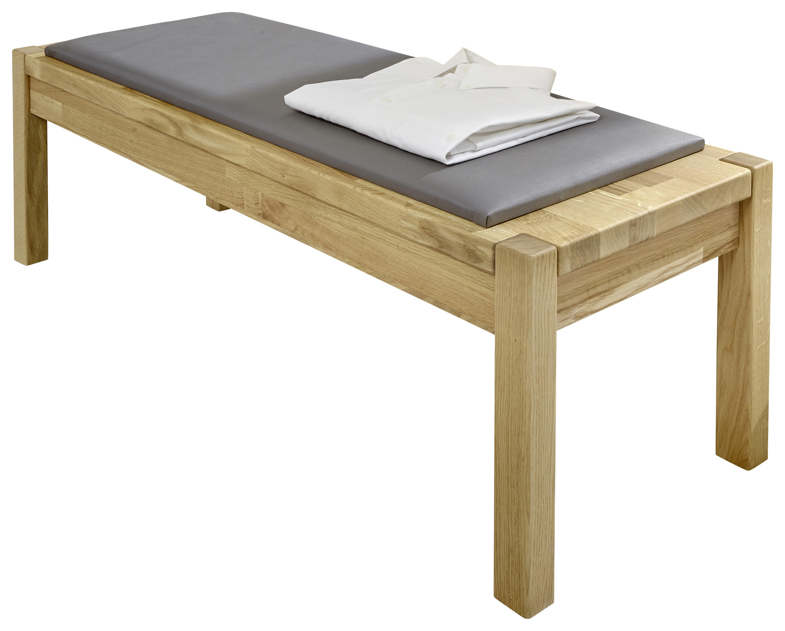 SITZBANK in Holz, Textil Braun, Eichefarben  - Eichefarben/Braun, Design, Holz/Textil (120/46,3/40cm) - Dieter Knoll