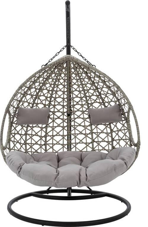 FOTELJA VISEĆA  metal   - siva/svijetlo siva, Romantično / ladanjski, metal/tekstil (128/120/198cm) - Ambia Garden