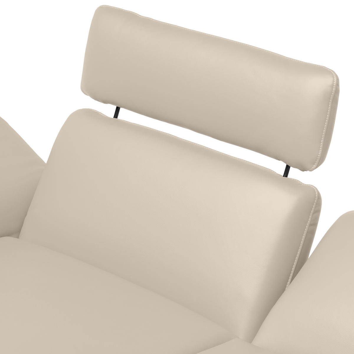 ECKSOFA in Echtleder Ecru  150/242 cm  - Ecru/Beige, Design, Leder/Metall (150/242cm) - Koinor