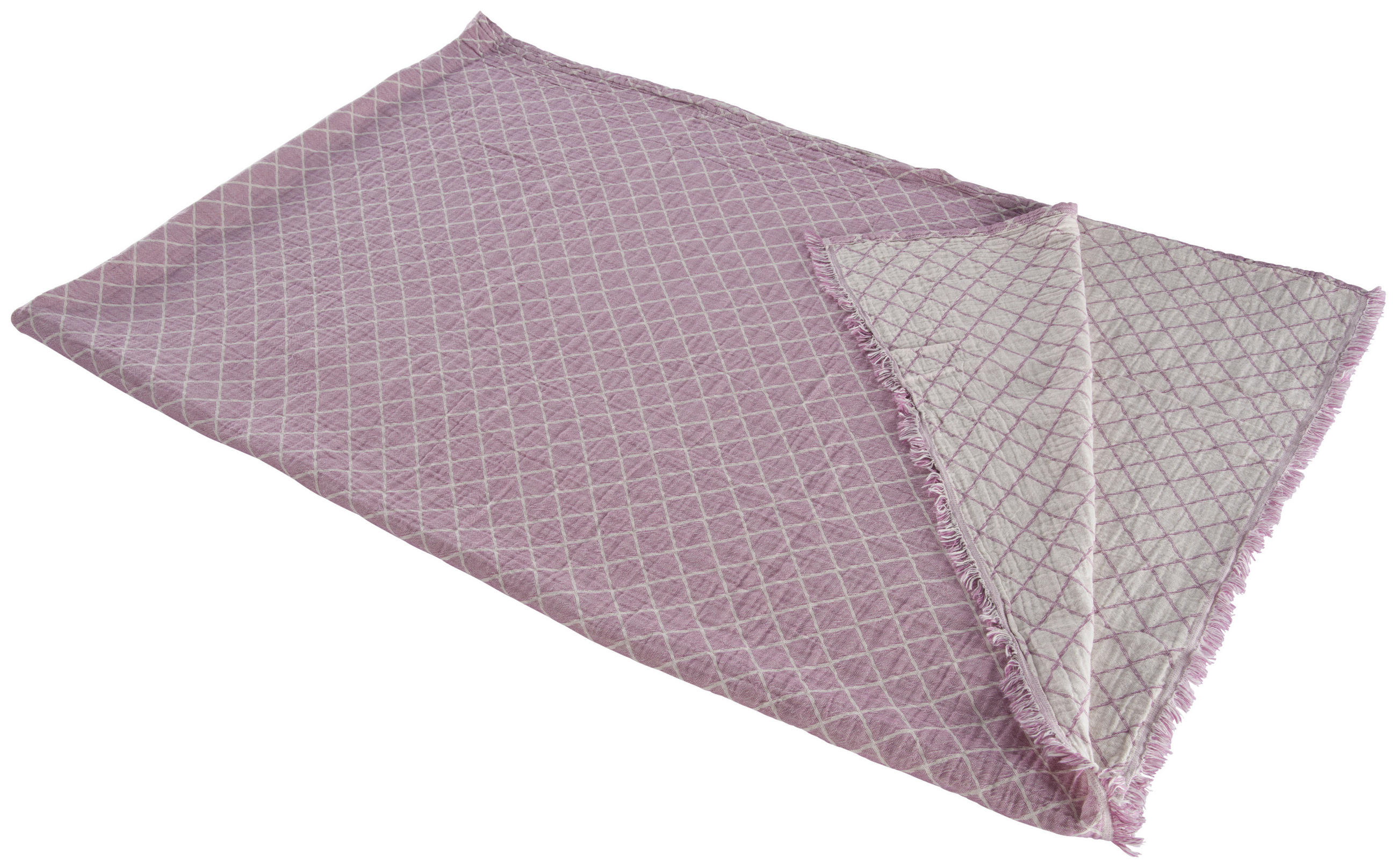 WOHNDECKE Musa 150/200 cm  - Lila/Naturfarben, KONVENTIONELL, Textil (150/200cm) - Ambiente