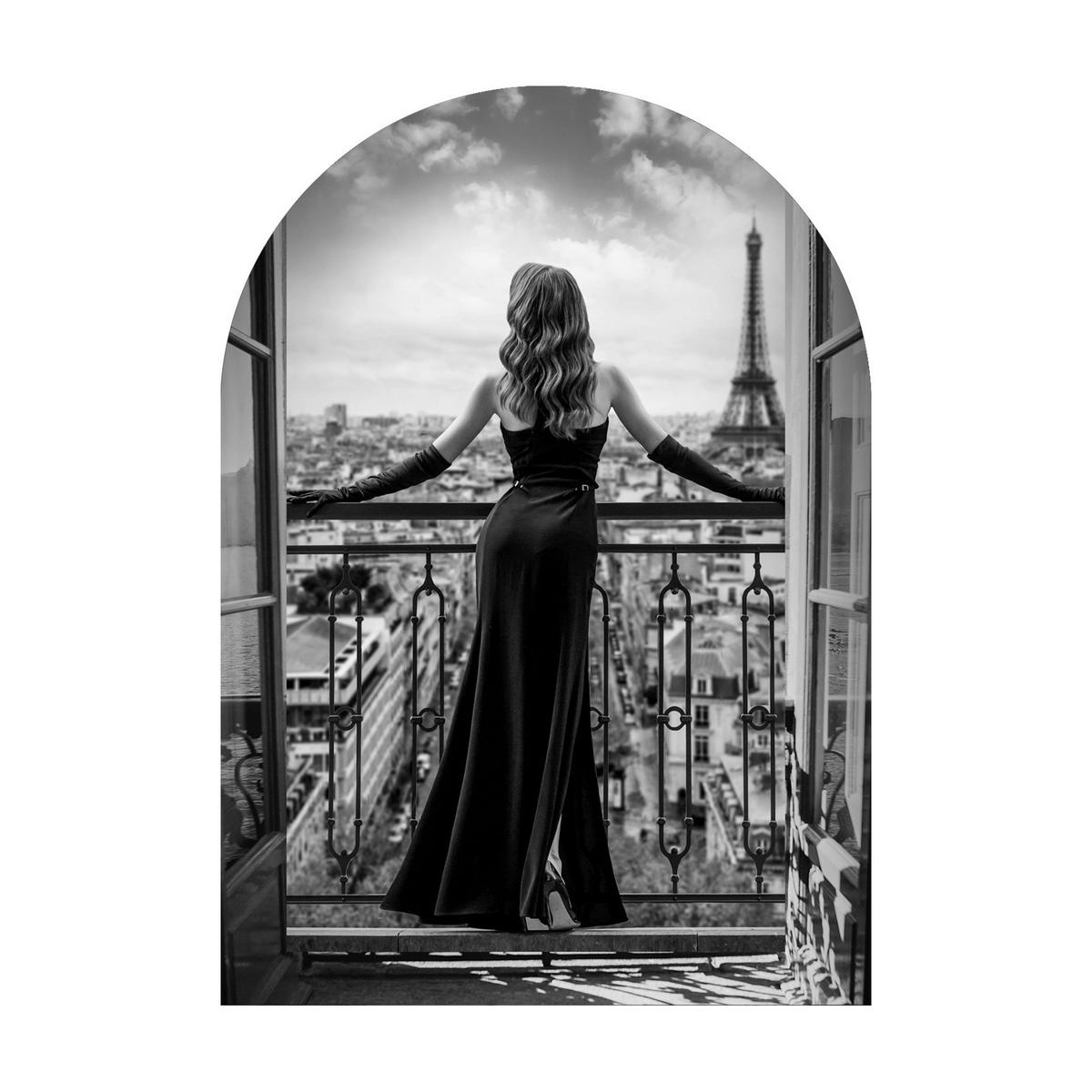 GLASBILD Städte, Frauen 70/100 cm  - Schwarz/Weiß, Basics, Glas/Papier (70/100cm)