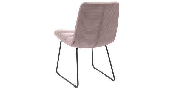 STUHL  in Cord Textil  - Hellrosa/Schwarz, Design, Textil/Metall (52/88/66cm) - Dieter Knoll