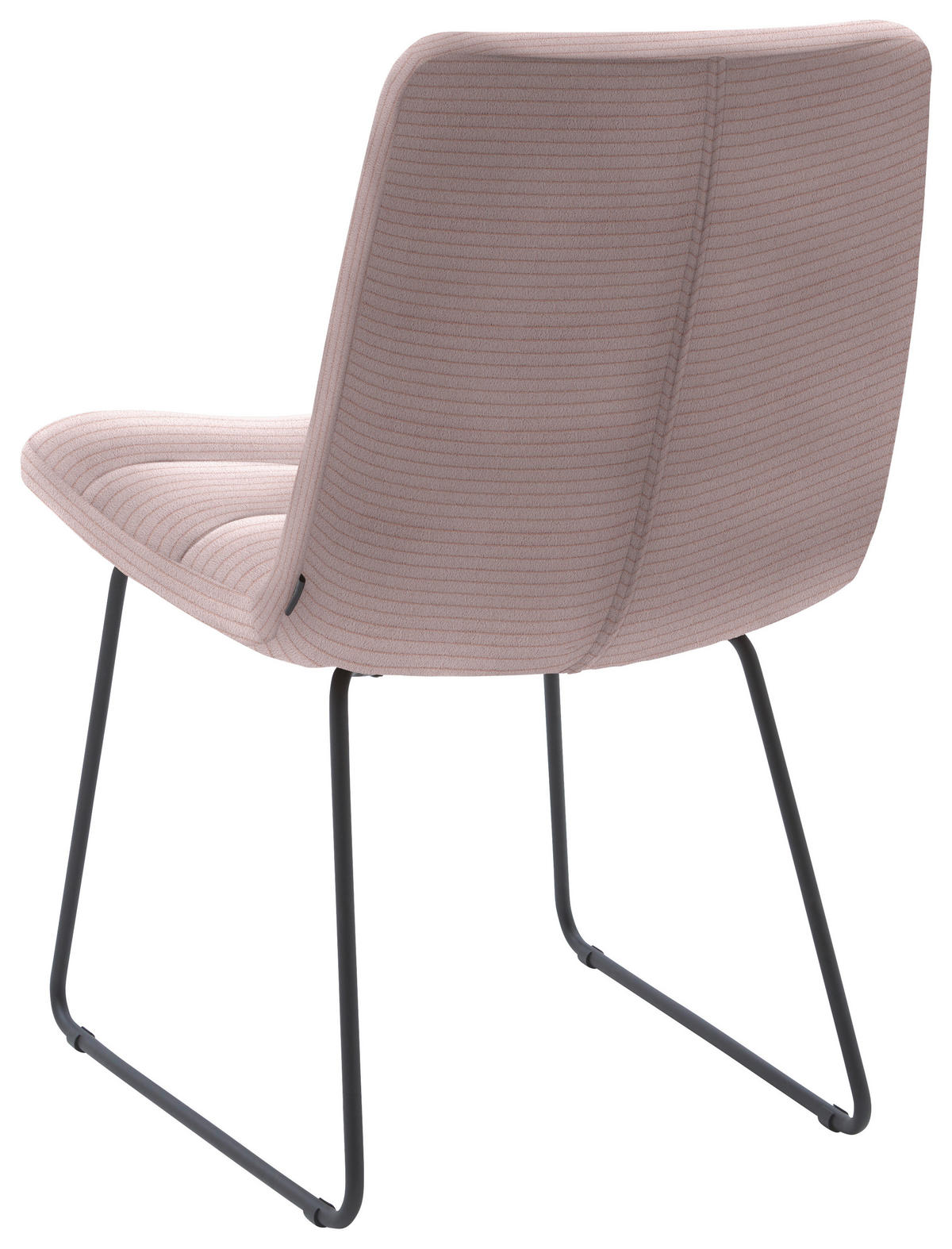 STUHL  in Cord Textil  - Hellrosa/Schwarz, Design, Textil/Metall (52/88/66cm) - Dieter Knoll
