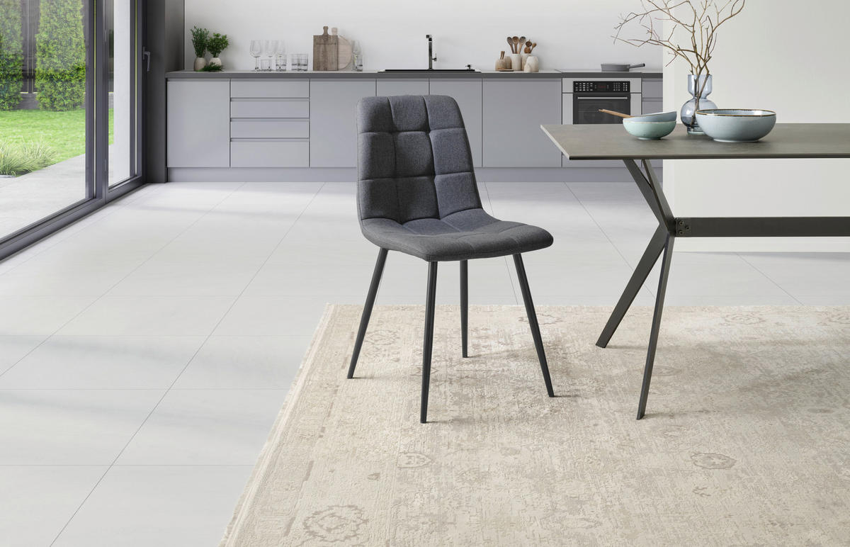 VIERFUSSSTUHL - Schwarz/Grau, Konventionell, Holz/Textil (44,5/86/54,5cm) - Livetastic