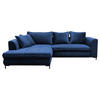 ECKSOFA  in Velours Royalblau  187/277 cm  - Blau/Royalblau, Design, Textil/Metall (187/277cm) - Livetastic