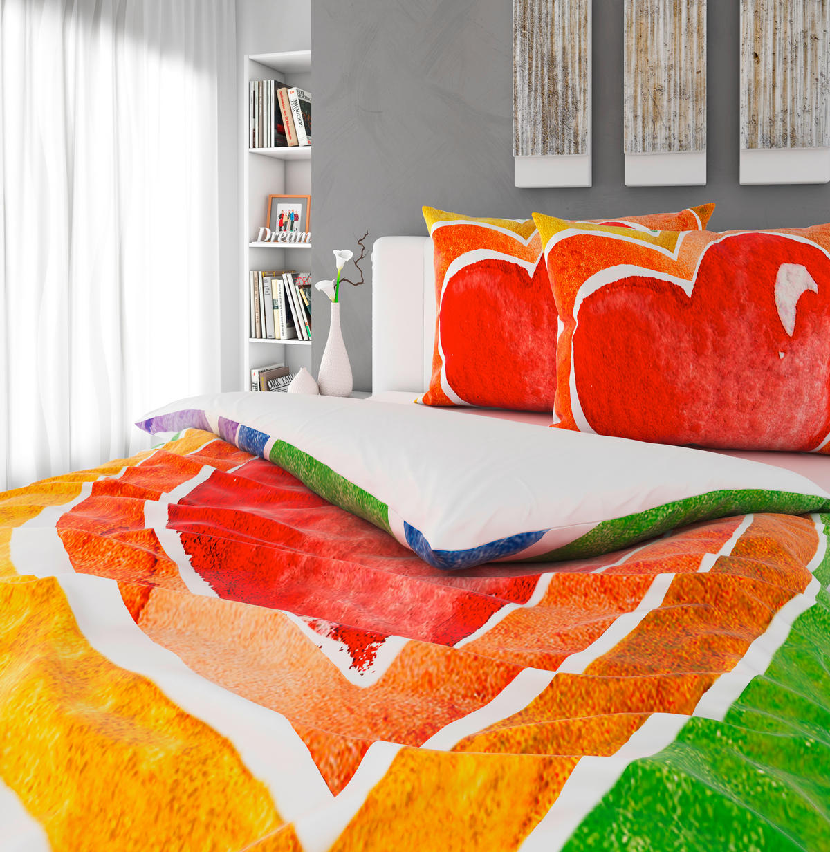 POSTELJINA SA DVA LICA HEART 140/200 cm saten višebojna  - višebojna, Konvencionalno, tekstil (140/200cm) - Esposa