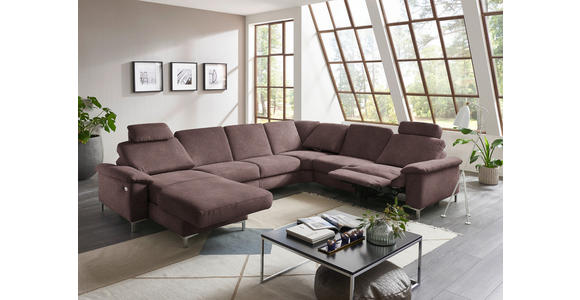 WOHNLANDSCHAFT in Chenille Braun - Alufarben/Braun, Design, Textil/Metall (170/333/265cm) - Dieter Knoll