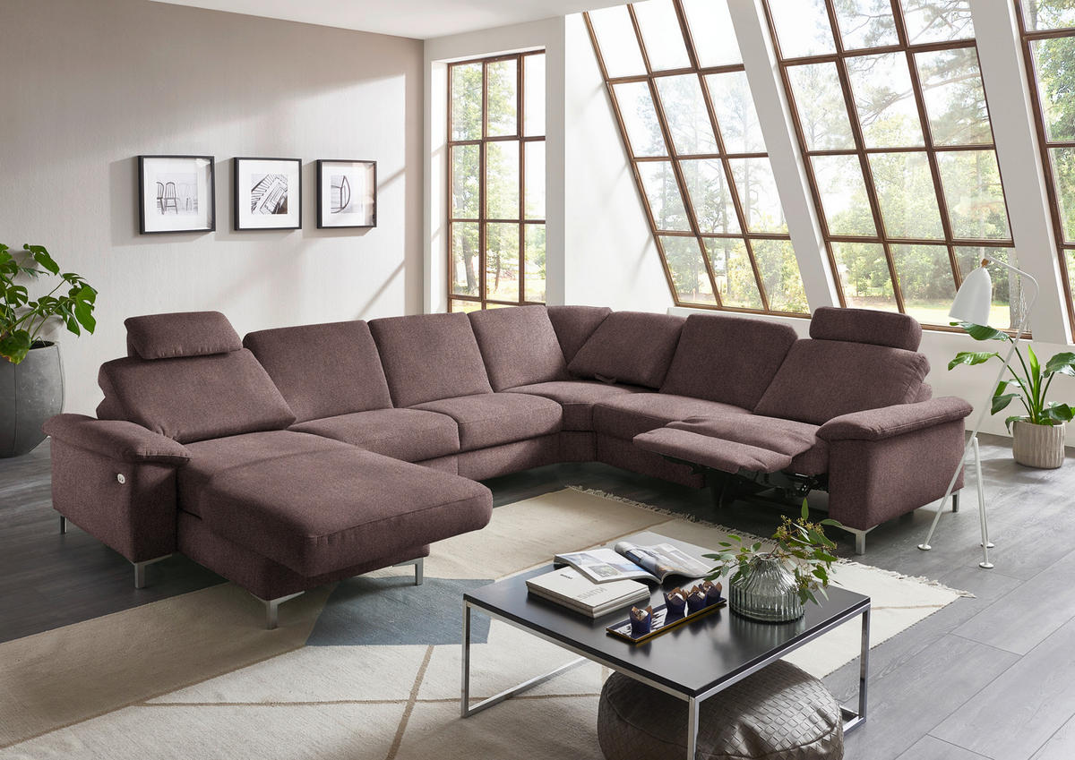 WOHNLANDSCHAFT in Chenille Braun  - Alufarben/Braun, Design, Textil/Metall (170/333/265cm) - Dieter Knoll