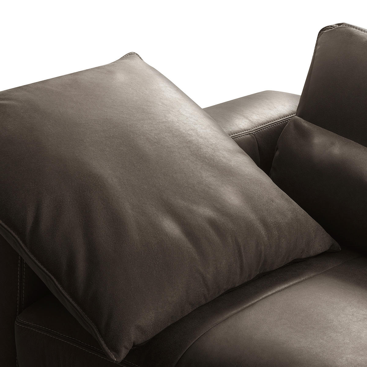2-SITZER-SOFA  in Echtleder Fango   - Fango/Beige, Design, Leder/Kunststoff (240/85/123cm) - Livetastic