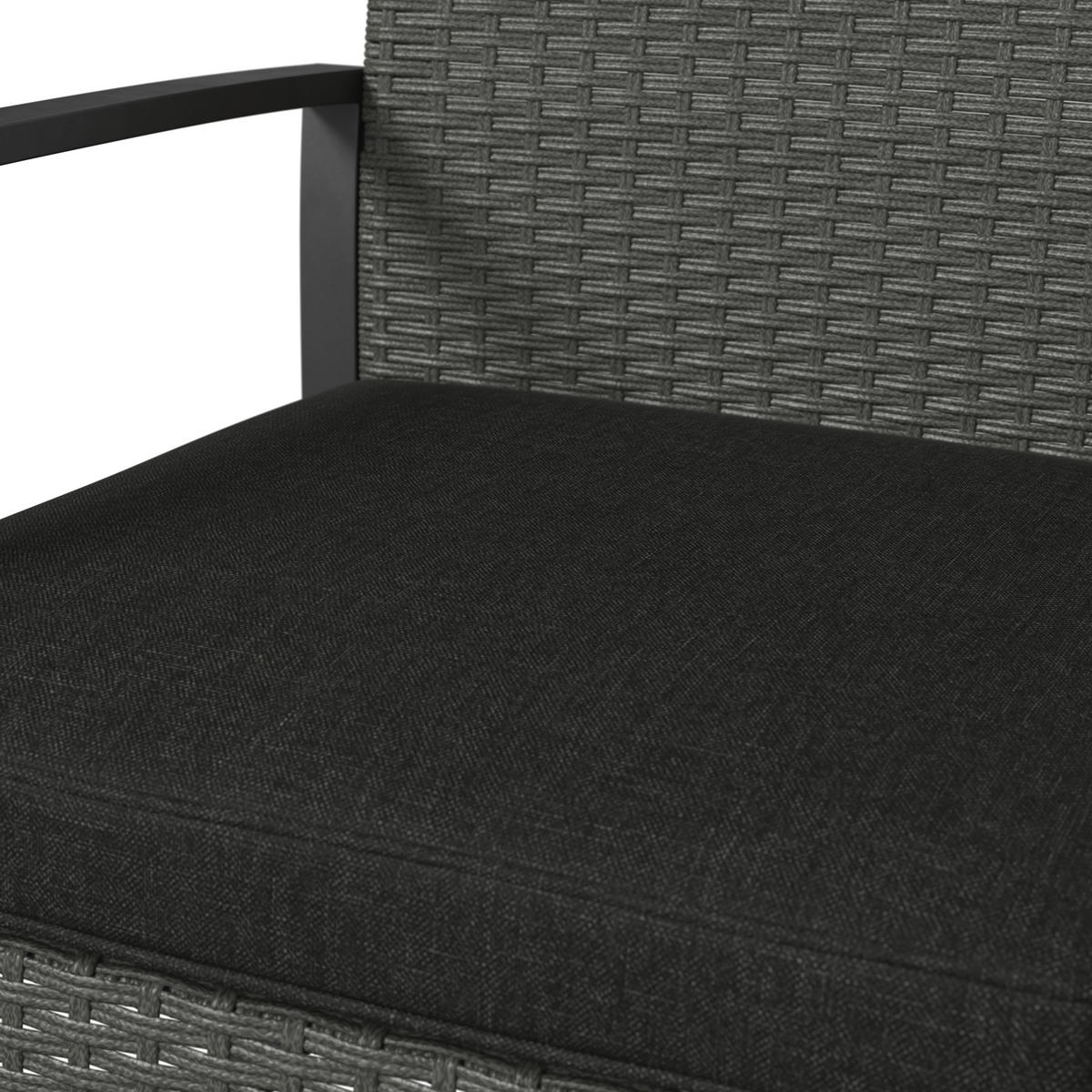 BALKONSET Grau 3-teilig  - Grau, Design, Kunststoff/Textil - Ambia Garden