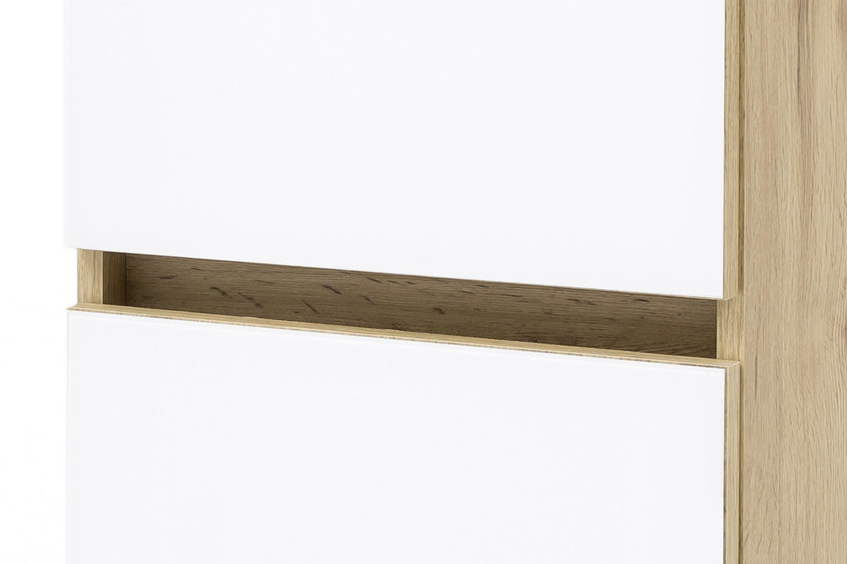 UNTERSCHRANK in   - Weiss/Eichefarben, Konventionell, Glas/Holzwerkstoff (40/79/35cm) - Held