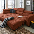 ECKSOFA  in Mikrofaser Rostfarben  207/301 cm  - Rostfarben/Schwarz, Design, Textil/Metall (207/301cm) - Xora