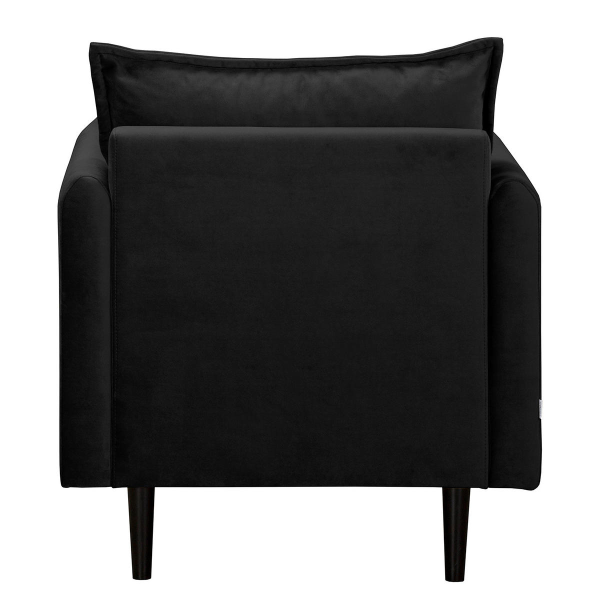 SESSEL in Samt Schwarz  - Schwarz, Design, Holz/Textil (74/86/100cm) - P & B