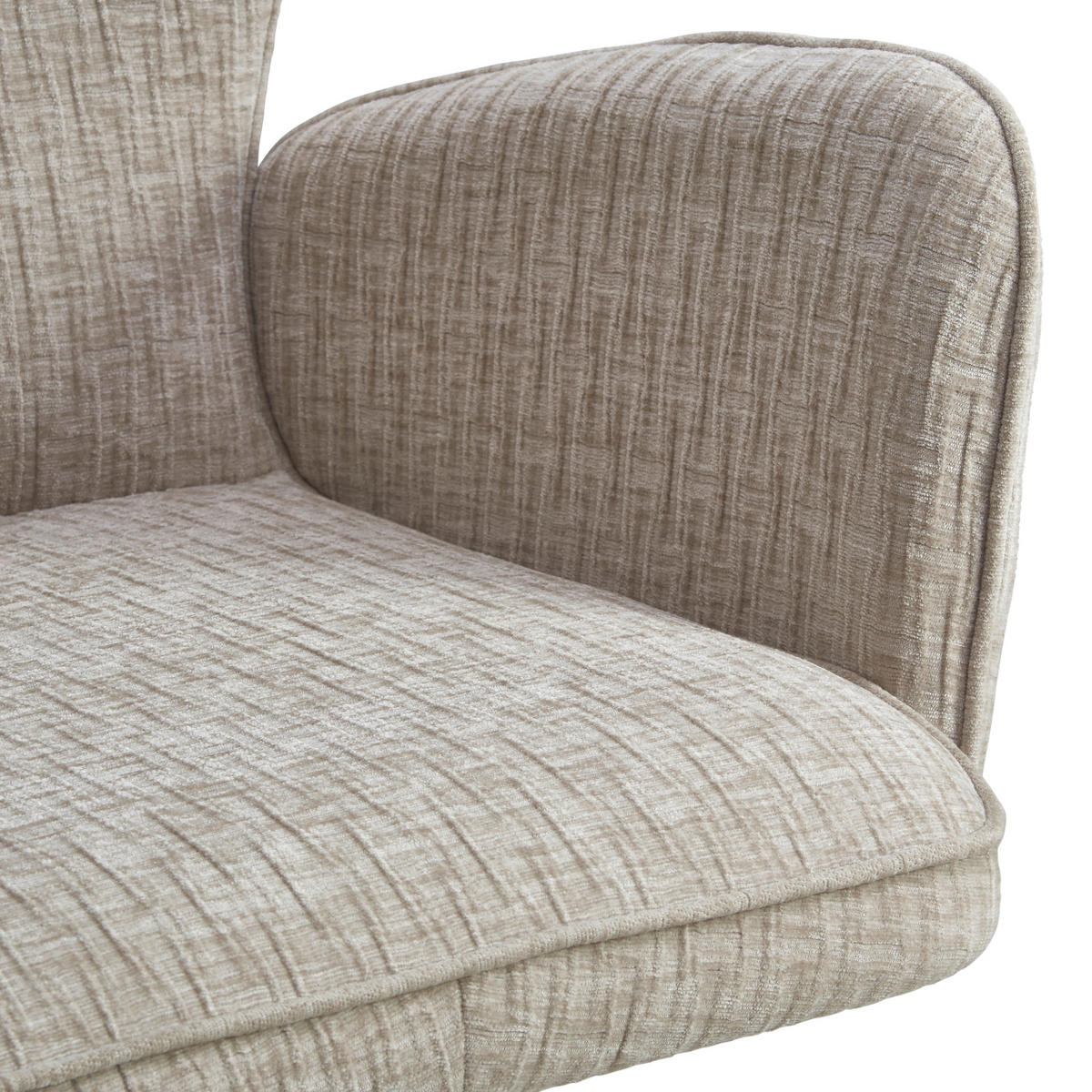 ARMLEHNSTUHL  in Eisen Leinenoptik  - Beige/Schwarz, LIFESTYLE, Holz/Textil (60/89/63cm) - MID.YOU
