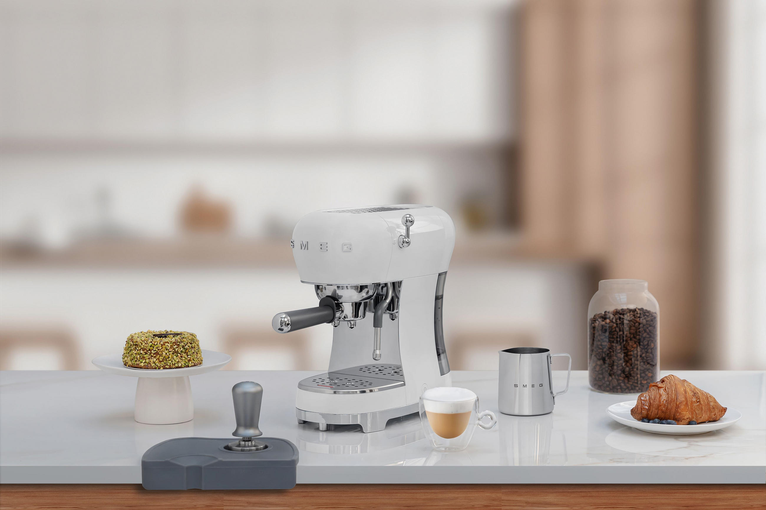 ESPRESSOMASCHINE 50´s Style  - Weiß, Design, Kunststoff/Metall (14,9/33/32,9cm) - SMEG