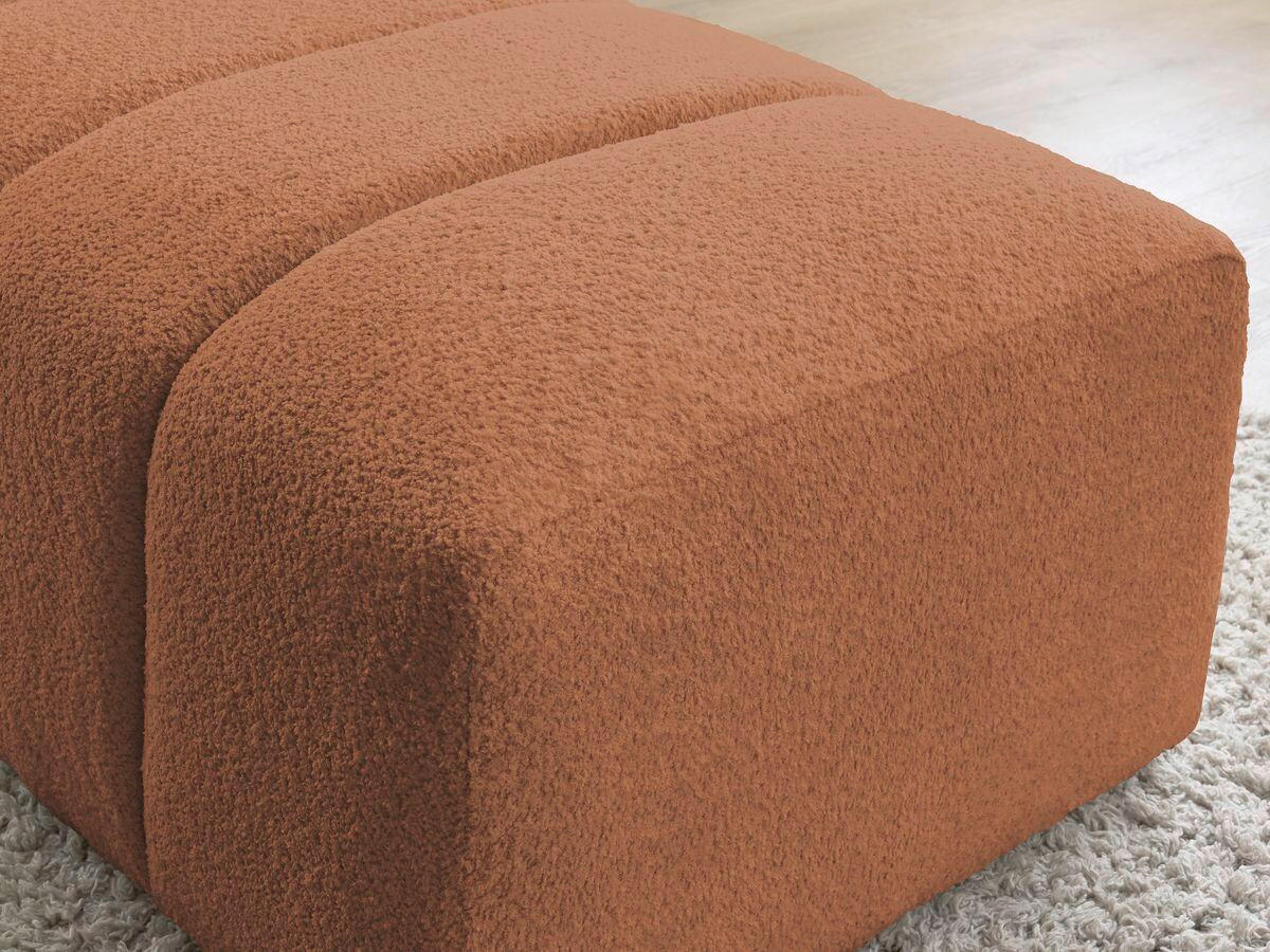 HOCKER ANNECY Bouclé Orange  - Schwarz/Orange, MODERN, Kunststoff/Textil (140/45/70cm)
