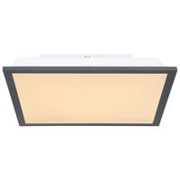 LED-DECKENLEUCHTE  30/30/6 cm    - Opal/Graphitfarben, Basics, Kunststoff/Metall (30/30/6cm) - Globo