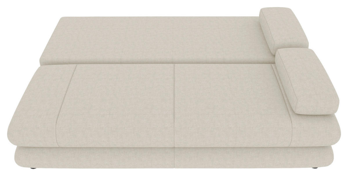 SCHLAFSOFA  mit Liegefunktion, Rücken echt Mikrofaser Creme  - Creme/Schwarz, KONVENTIONELL, Kunststoff/Textil (212/93/90cm) - Carryhome