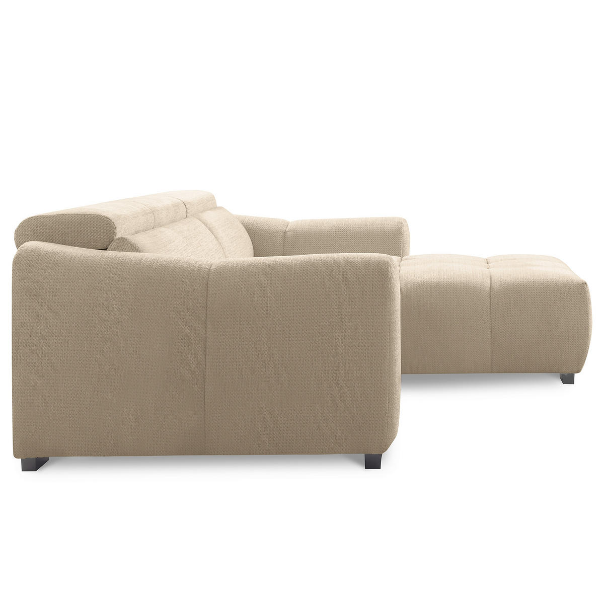 ECKSOFA  Webstoff Beige  - Beige/Schwarz, Design, Kunststoff/Textil (274/177cm) - Livetastic
