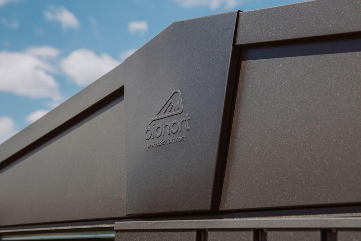 GERÄTEHAUS 244/203/228 cm  - Dunkelgrau, Design, Metall (244/203/228cm) - Biohort