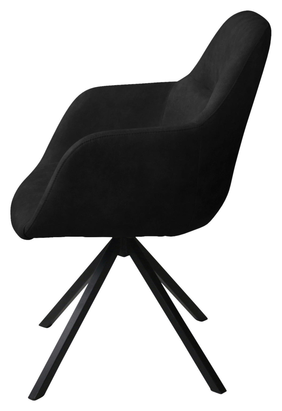 ARMLEHNSTUHL  in Stahl Flachgewebe  - Anthrazit/Schwarz, Design, Textil/Metall (57/85,5/65cm) - Voleo