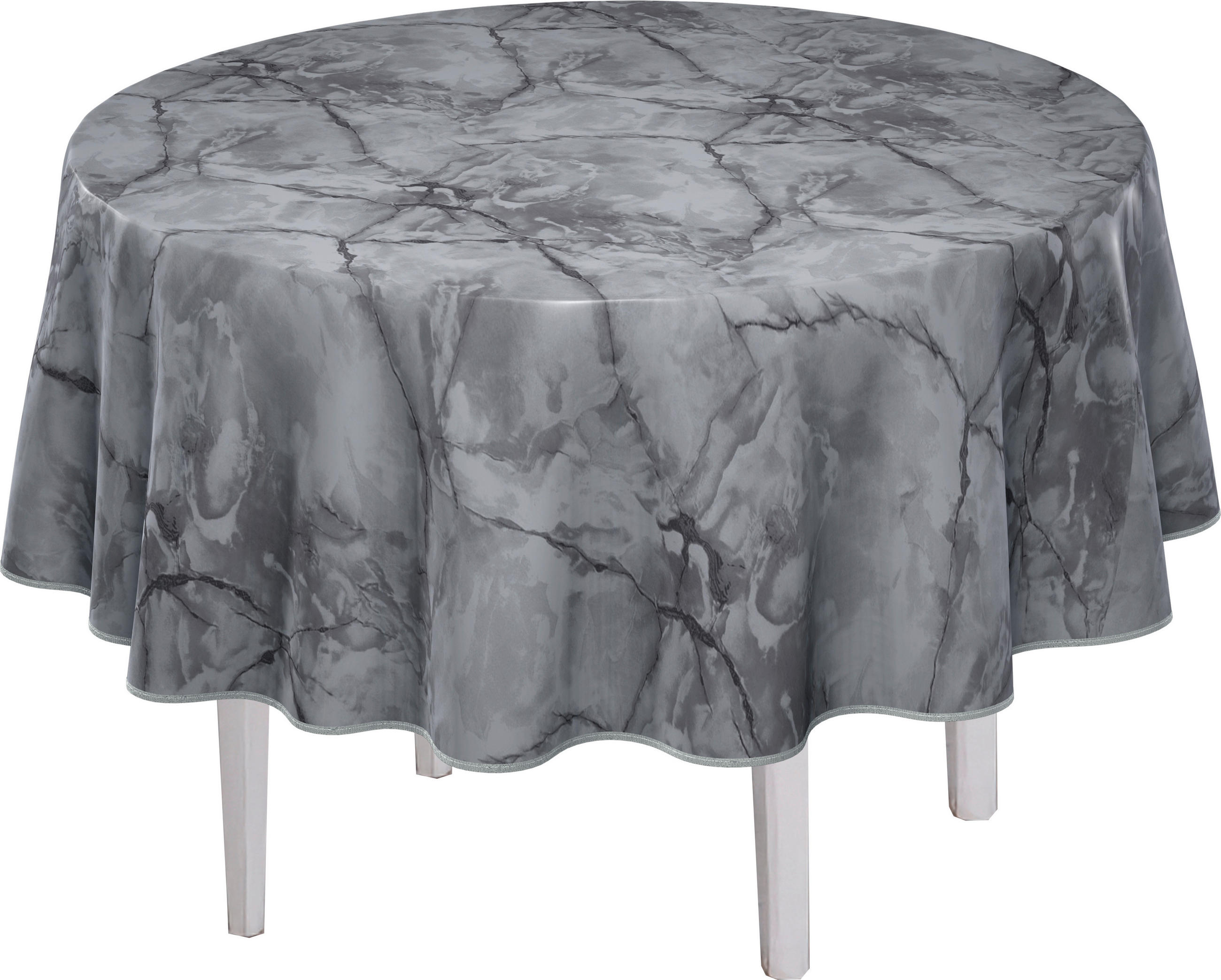 TISCHDECKE MILANO 140 cm  - Anthrazit, KONVENTIONELL, Textil (140cm) - Peyer Syntex