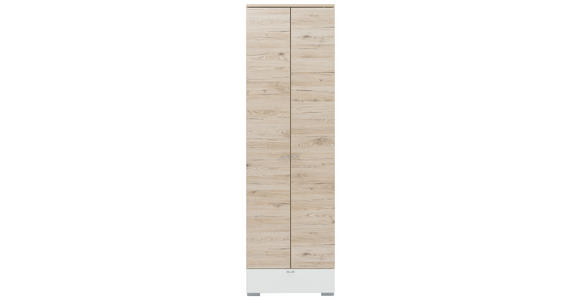 GARDEROBENSCHRANK 60/200/34 cm  - Eichefarben/Silberfarben, Design, Holzwerkstoff/Metall (60/200/34cm) - Moderano