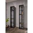 VITRINE Anthrazit  39/204/44 cm  - Anthrazit, Design, Glas/Holz (39/204/44cm) - Johann Jakob