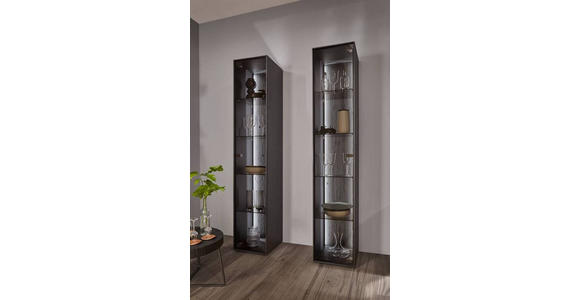 VITRINE Anthrazit  39/204/44 cm  - Anthrazit, Design, Glas/Holz (39/204/44cm) - Johann Jakob