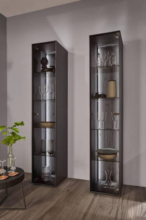 VITRINE Anthrazit  39/204/44 cm  - Anthrazit, Design, Glas/Holz (39/204/44cm) - Johann Jakob