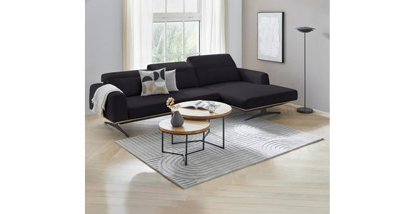 ECKSOFA in Echtleder Dunkelbraun 305/163 cm - Eichefarben/Dunkelbraun, Design, Leder/Holz (305/163cm) - Novel