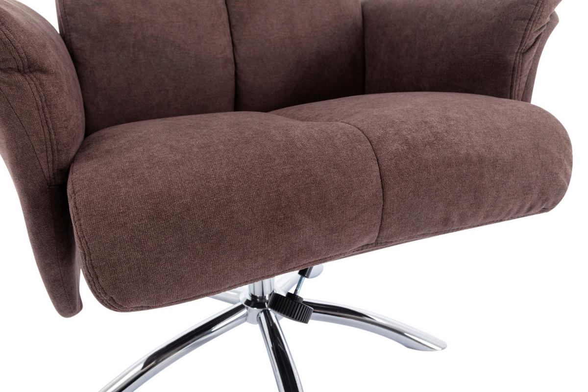 RELAXSESSELSET Chenille    - Chromfarben/Braun, KONVENTIONELL, Textil/Metall (80/113/84cm) - MID.YOU