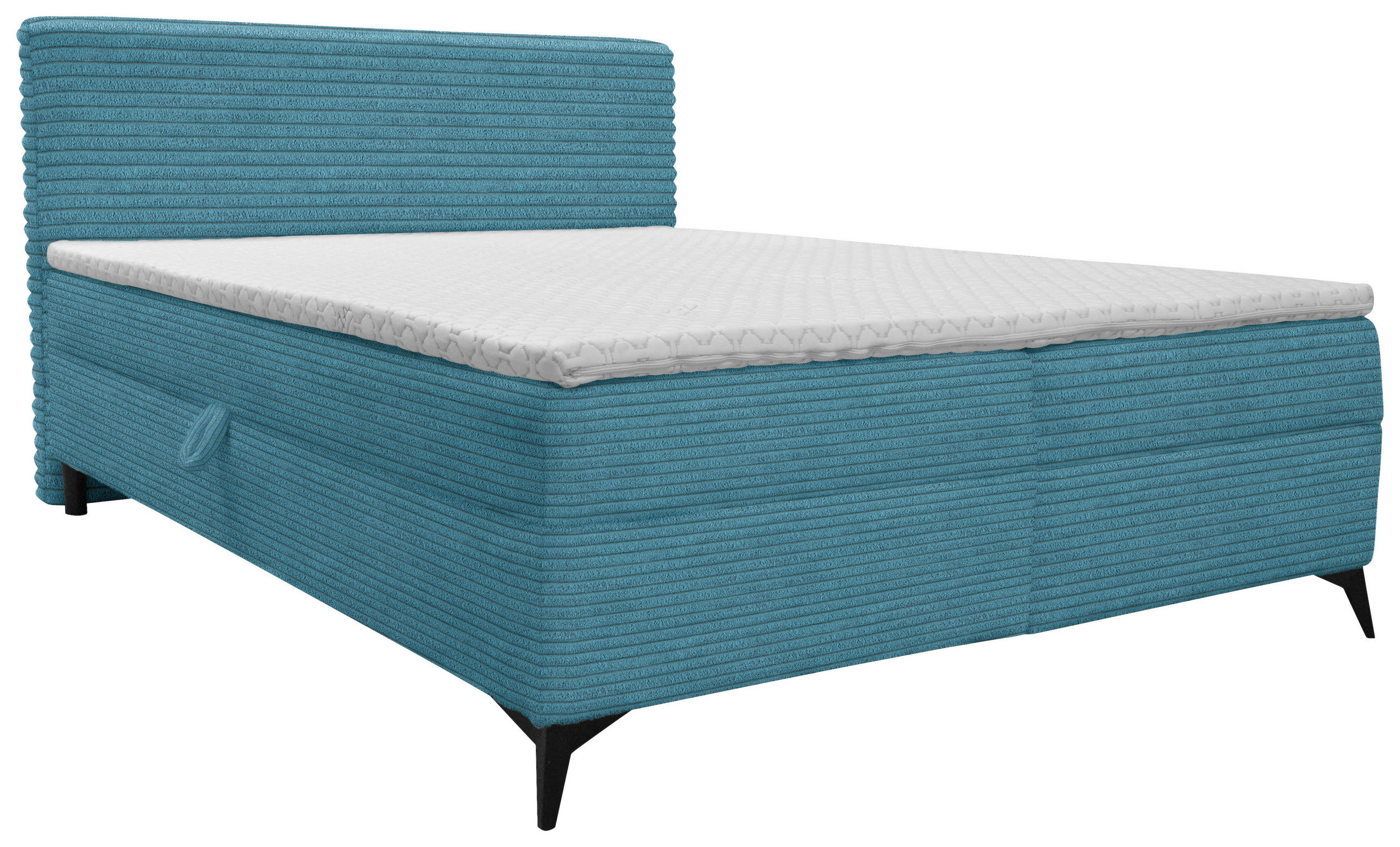 BOXBETT 180/200 cm  in Hellblau  - Schwarz/Hellblau, Design, Holz/Holzwerkstoff (180/200cm) - Xora